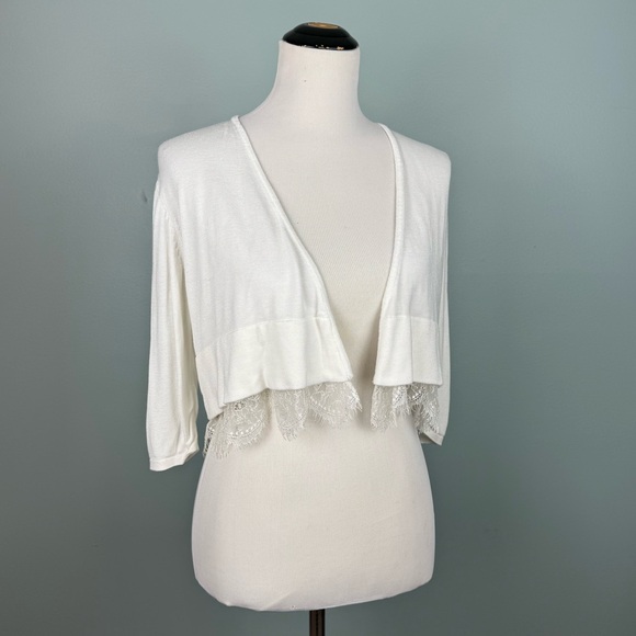 Lace Cropped Cardigan - Picture 2 of 8